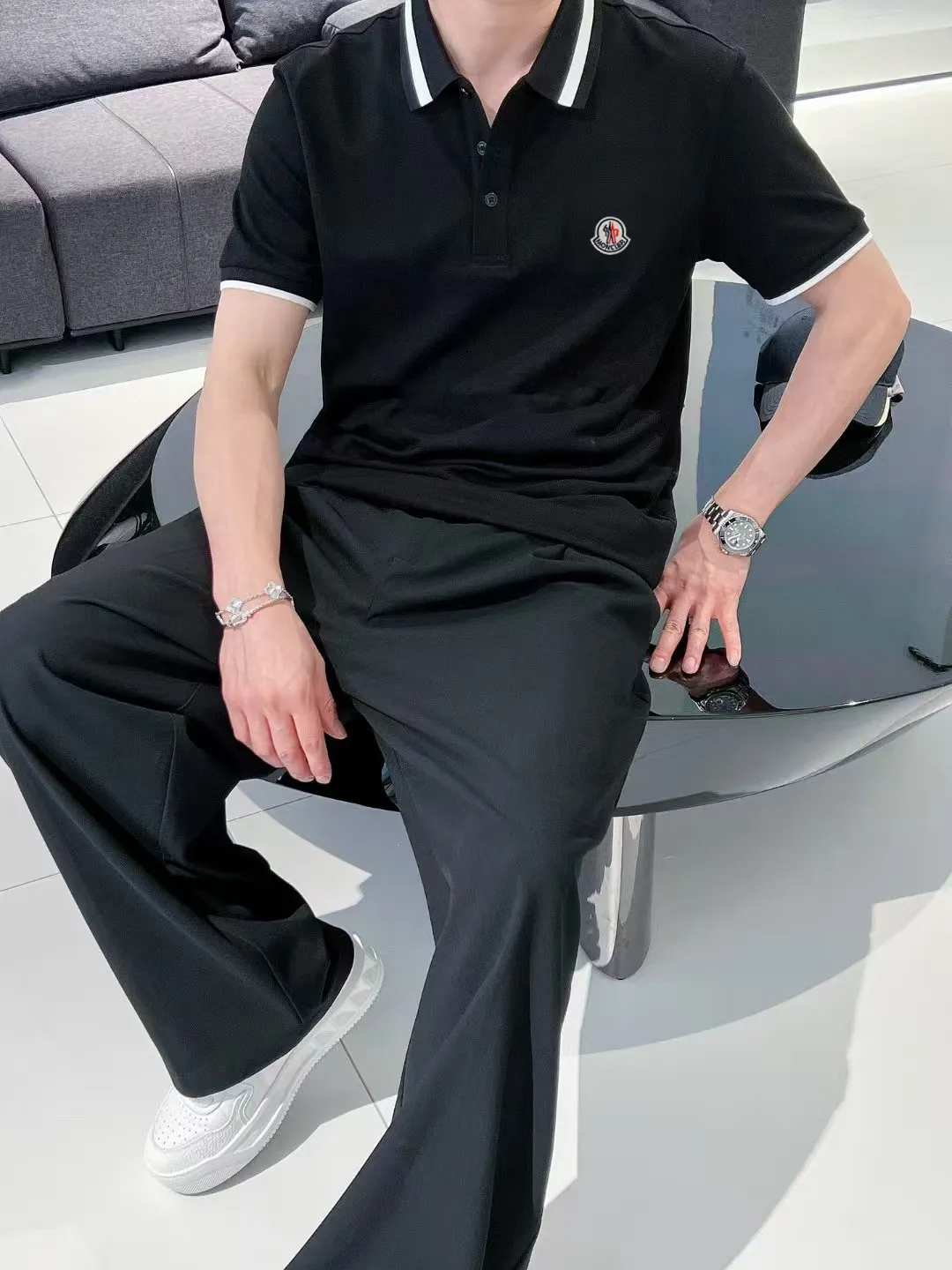 P100✨🔥 [MONCLER ] 2026FW POLO ：Black White Size：S-XXL